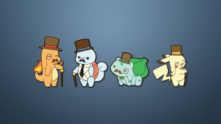 Cartoon cats top hat blue - their head free wallpaper