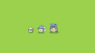 Cartoon characters green background blue 2 - a blue hat free wallpaper