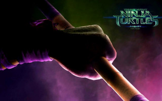 Person holding bat purple background - poster art free wallpaper