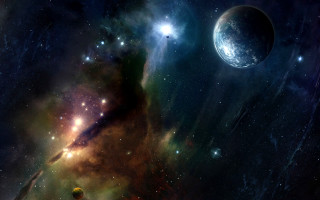 Space scene planets stars distant 3 - planet free wallpaper
