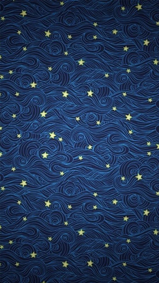 Blue background stars waves sky - space art free wallpaper