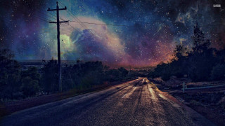 Starry sky galaxy astronaut fireworks - galaxy free wallpaper