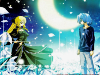 Anime couple snow night full - full free wallpaper for desktop