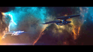 Spaceship galaxy stars clouds background - yellow free wallpaper