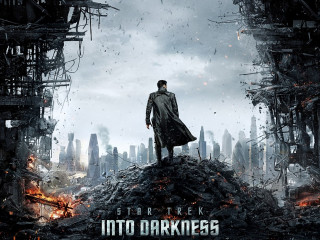 Man standing rubble star trek - free dark wallpaper