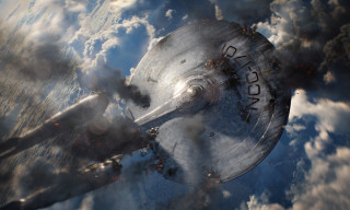Star trek ship flying smoke - free airplane wallpaper