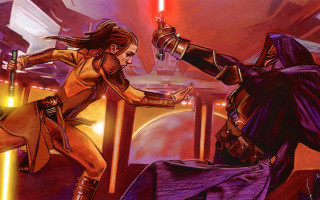 Woman fighting man star wars - a man in a star free wallpaper