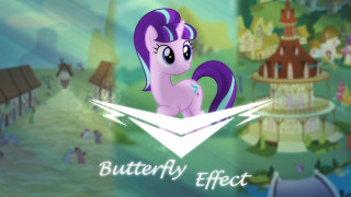Cartoon pony butterfly effect castle - light effect free wallpaper