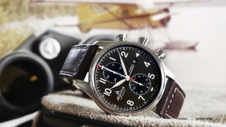 Watch camera binoculars plane photorealism - a plane in the background free wallpaper