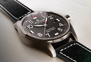 Black watch white stitching photorealism - a black strap free wallpaper