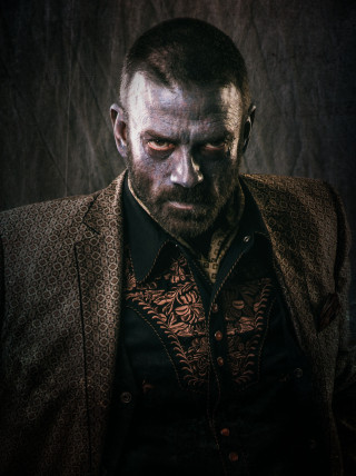 Creepy man serious coat looking - neoplasticism free wallpaper