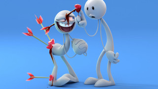 Cartoon couple holding flower cellphone - david ramsay hay free wallpaper