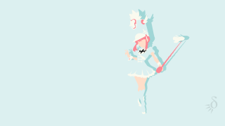 Woman pink dress holding pole - inspired free wallpaper