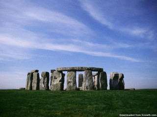 Stonehenge field blue sky clouds - andrew bell free wallpaper