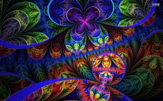 Colorful abstract background flower design - psychedelic free wallpaper