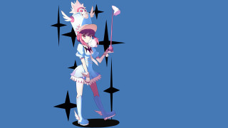 Girl hat sword stars blue - color scheme free wallpaper