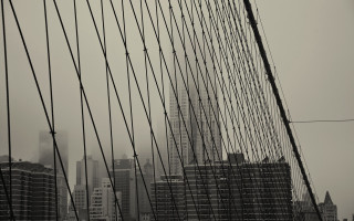 City skyline bridge tallbuilding greyscale - a tall building in the background free wallpaper