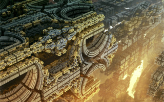 Futuristic city clock tower buildings - a futuristic city free wallpaper