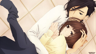 Man woman embrace anime remodernism - the ground together free wallpaper
