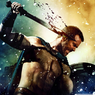 Man sword helmet water splash - holding free wallpaper
