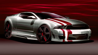 White red car red stripe 4 - car free wallpaper