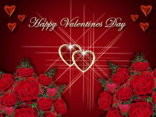 Valentine hearts roses blue red - romantic free wallpaper