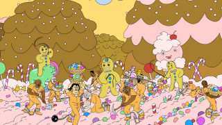 Cartoon costumes candy canes balloons - benjamin marra free wallpaper