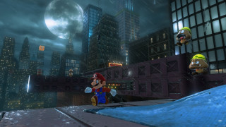 Mario luigi rain city night - a video game scene free wallpaper