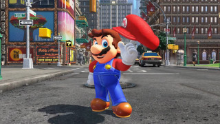 Mario running street blue overalls - a red hat free wallpaper