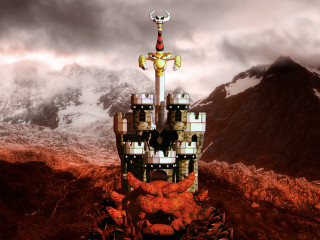 Castle tower key mountain range - a castle free wallpaper