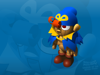 Cartoon bear star blue background - its head free wallpaper