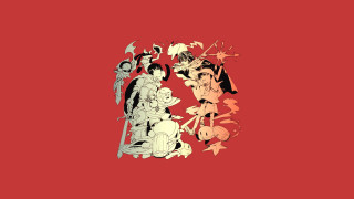 Red background man woman people - inspired free wallpaper