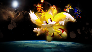 Cartoon character flying over planet - over a planet in space free wallpaper