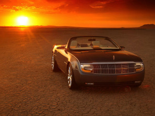 Desert car sunset matte painting - the desert free wallpaper