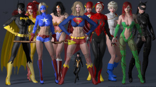 Costumed women masks group photo - costume free wallpaper