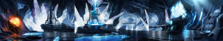 Futuristic man cave blue object - a cave free wallpaper