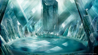 Futuristic city water pool large - a futuristic city free wallpaper