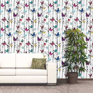 White couch butterflies potted plant - high detail 8 k free wallpaper