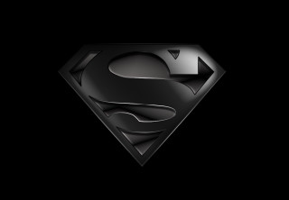 Superman logo black background silver - heroic free wallpaper