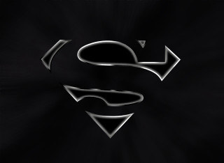 Superman symbol black background white - heroic free wallpaper
