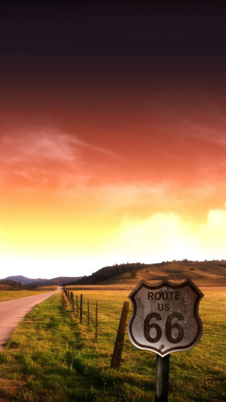 Road sign field sunset background - carl hoppe free wallpaper
