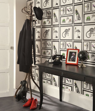 Room coat rack interior decor - feature free wallpaper