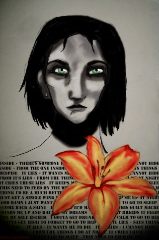 Woman flower poem drawing art - brenda chamberlain free wallpaper