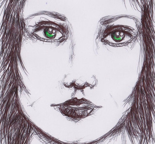 Woman face green eyes nose - free portrait wallpaper
