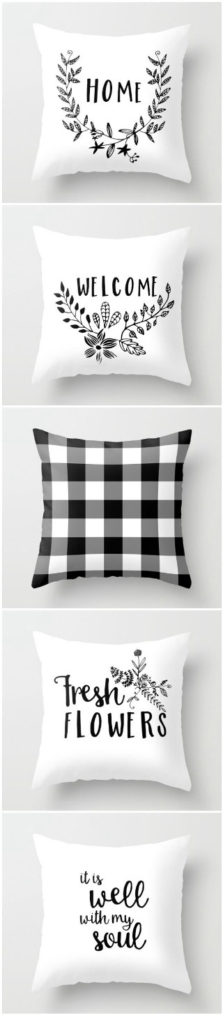 Four pillows black white designs - andries stock free wallpaper