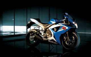Blue white motorcycle dark room 4 - studio photography free wallpaper