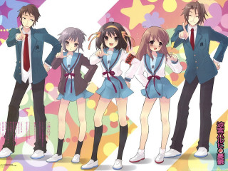 Anime characters colorful background stars - toyism free wallpaper