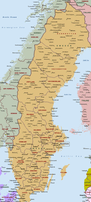 Sweden map major cities roads - free landscape wallpaper