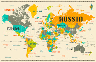 World map countries names colors - their name free wallpaper