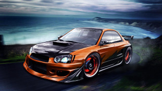 Car driving ocean road cloudy - the ocean free wallpaper for desktop